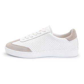 Suny Anna Kern 7420 Suède Wit-Beige Danssneakers met Volledig Zool