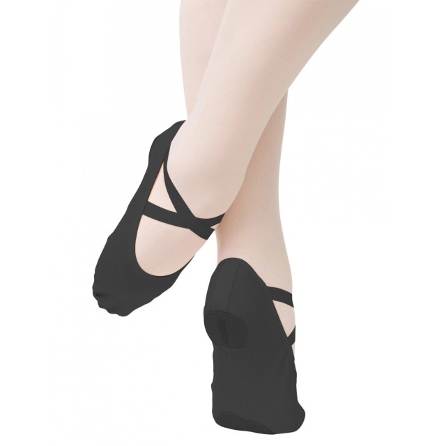 Papillon zwarte Balletschoenen Stretch Canvas met Splitzool PA1014